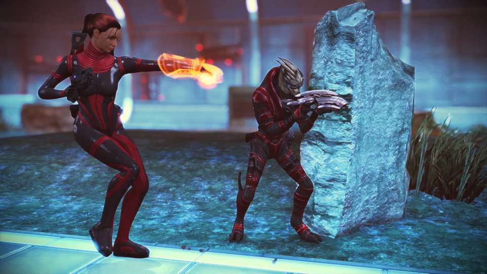 Mass Effect Legendary Shepard Garrus Saren combat