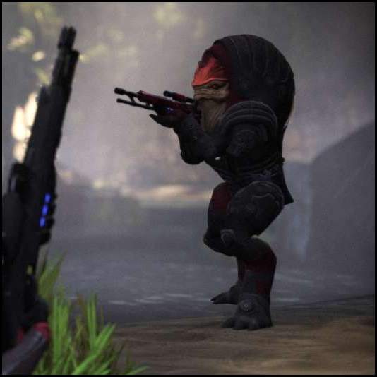 thumbnail Mass Effect Legendary Shepard cover Wrex sniping