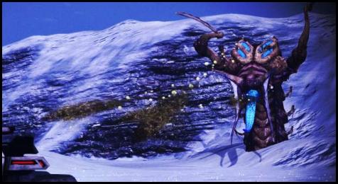 Mass Effect Legendary combat Mako thresher maw snow