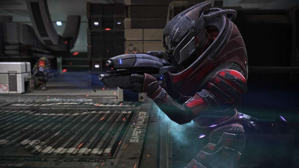 Mass Effect Legendary Garrus helmet Wrex combat firefight