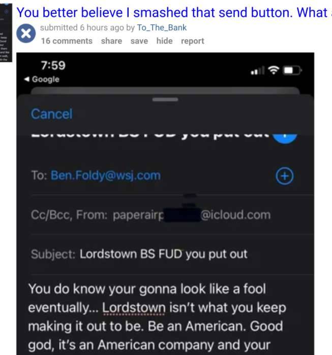 Ben Foldy Reddit Lordstown motors email