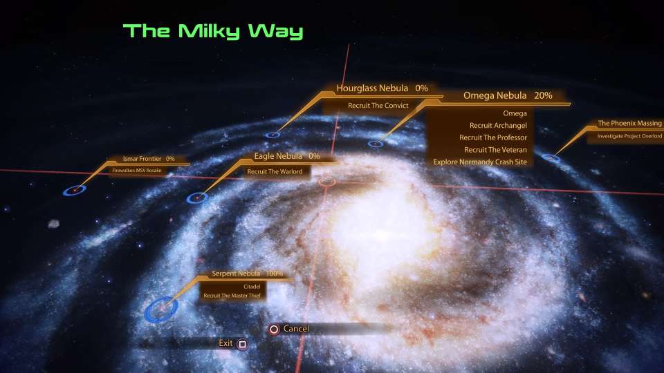 Mass Effect 2 Milky Way galaxy map