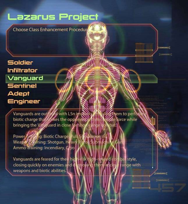 Mass Effect 2 Lengendary Lazarus Project class selection