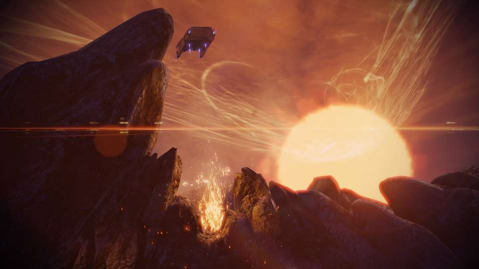 Mass Effect 2 shuttle lava planet
