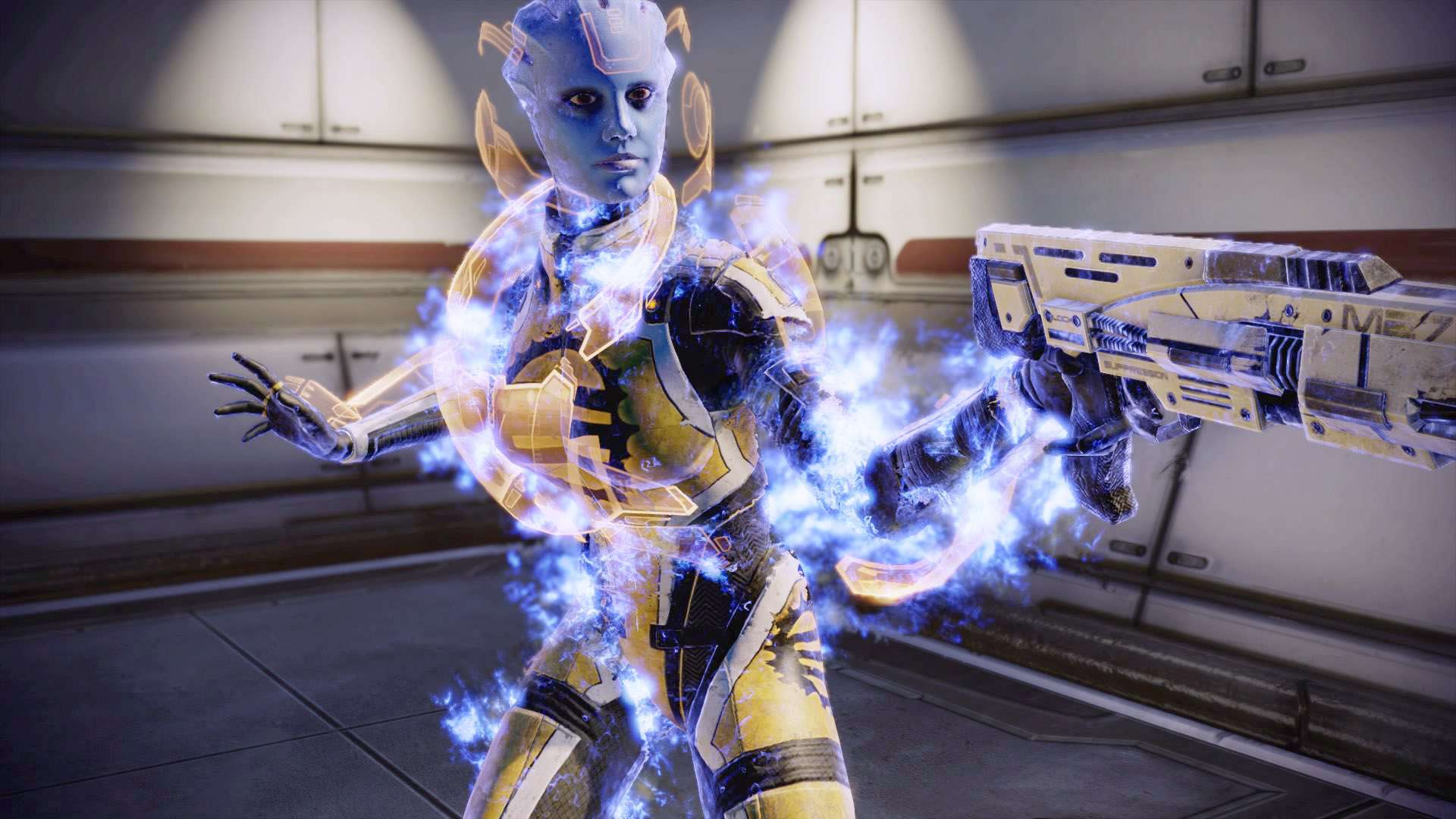 Mass Effect 2 asari eclipse commando biotics shields shotgun