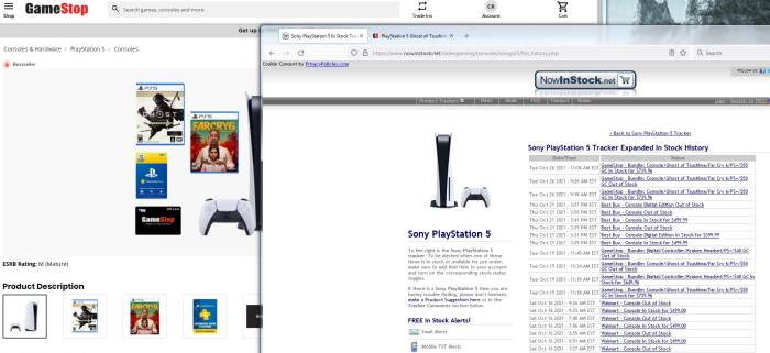 GameStop Playstation 5 browser setup