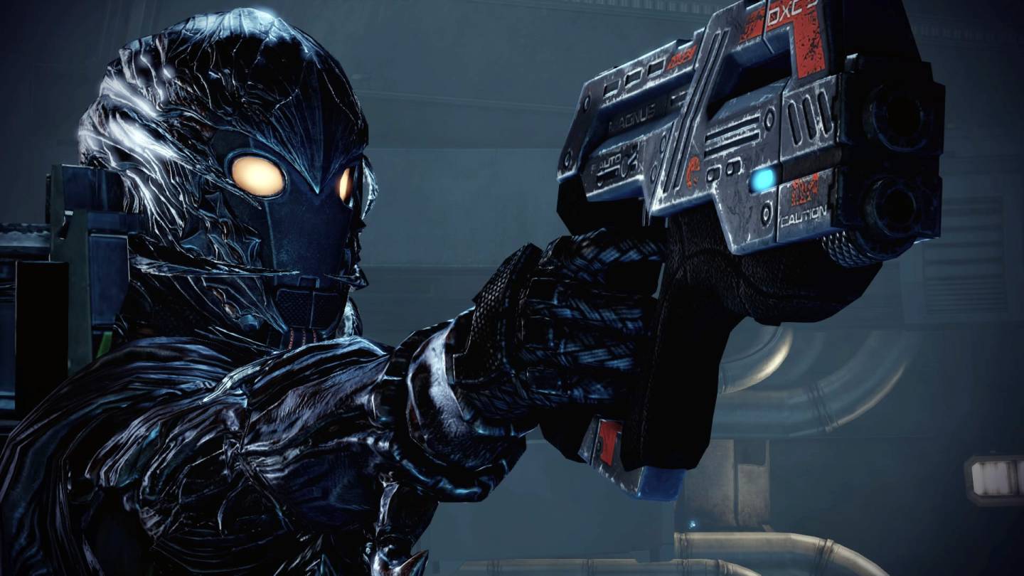 Mass Effect 2 Legendary Shepard pistol draw collector armor