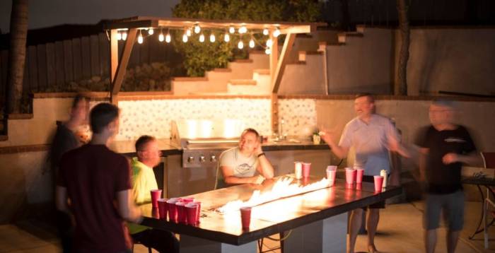 Beirut beer pong fire night