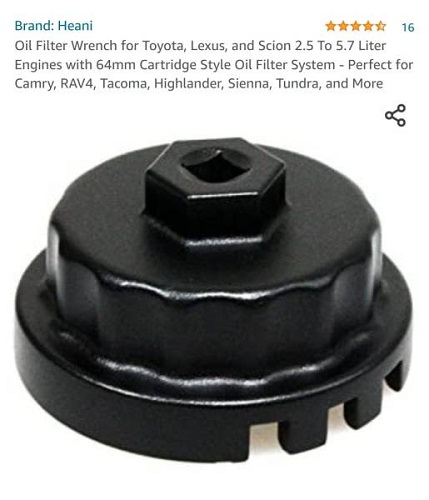 3rd generation Toyota Tacoma oil filter wrench