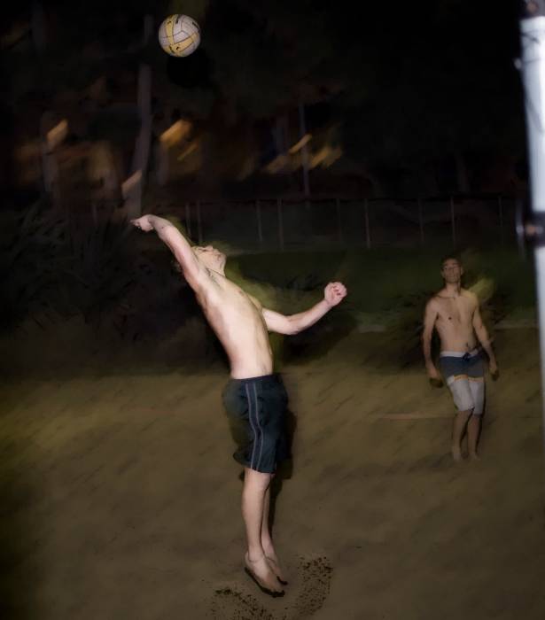 volleyball night stylized long exposure