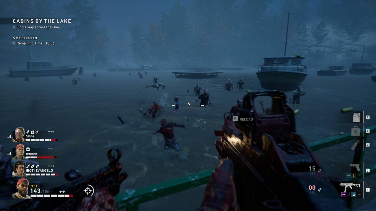 Back 4 Blood Cabins by the Lake boat zombies