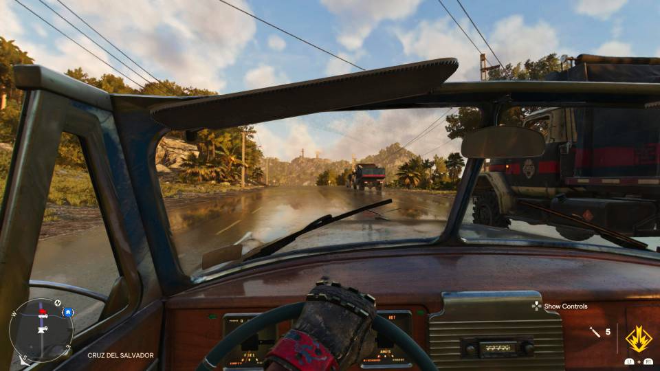 Far Cry 6 driving trucks wet roads