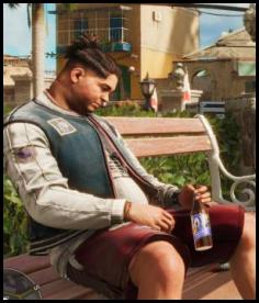 Far Cry 6 Bicho drunk park bench helicopter