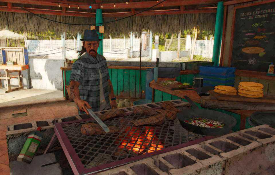 Far Cry 6 Danny Trejo tacos grill machete tacos especiale de Danny