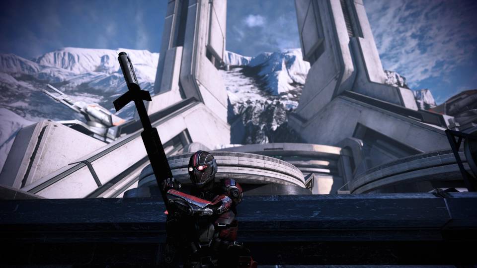 Mass Effect 3 Legendary Shepard black widow snow base
