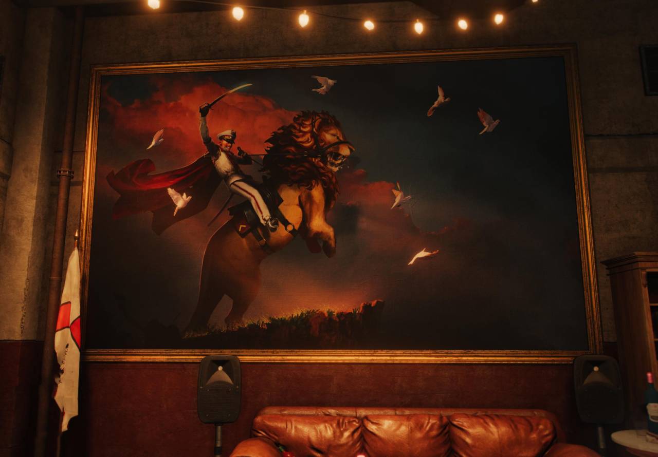 Far Cry 6 Jose Castillo painting riding lion