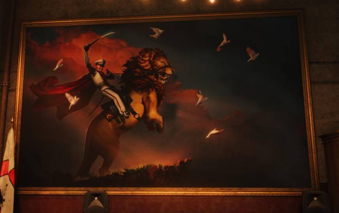 Far Cry 6 Jose Castillo painting riding lion