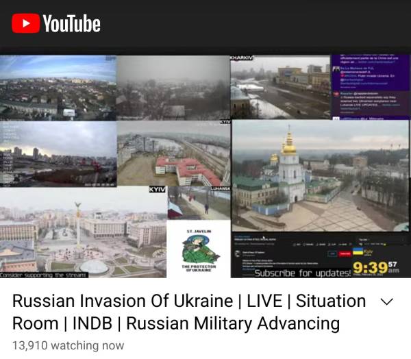 Russia Ukraine YouTube amateur streaming