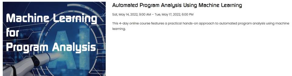 Machine learning for program analysis training cansecwest