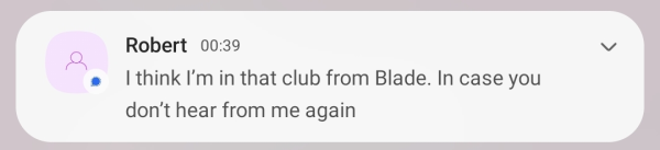 Telegram message NYC Blade club