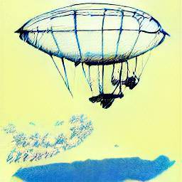dall-e mini neural network airship watercolor