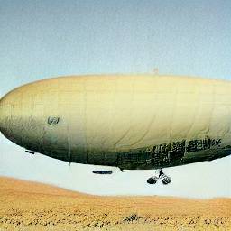 dall-e mini neural network airship desert