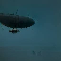 dall-e mini neural network airship fog