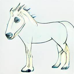 dall-e mini neural network lineart horse