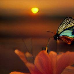 dall-e mini neural network butterfly sunset