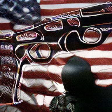 Neural dall-e pistol American flag