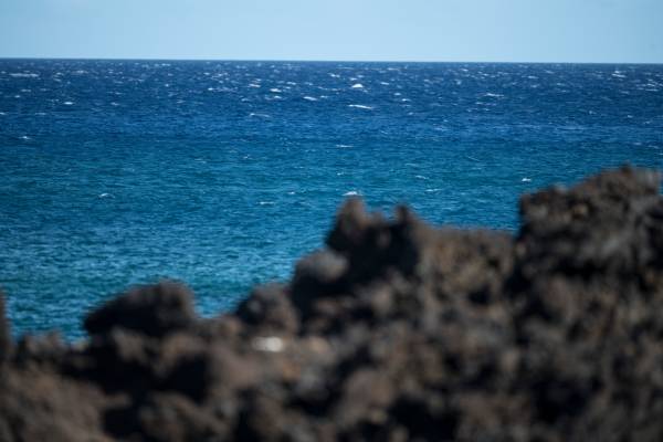 Hawaii horizon ocean lava rock