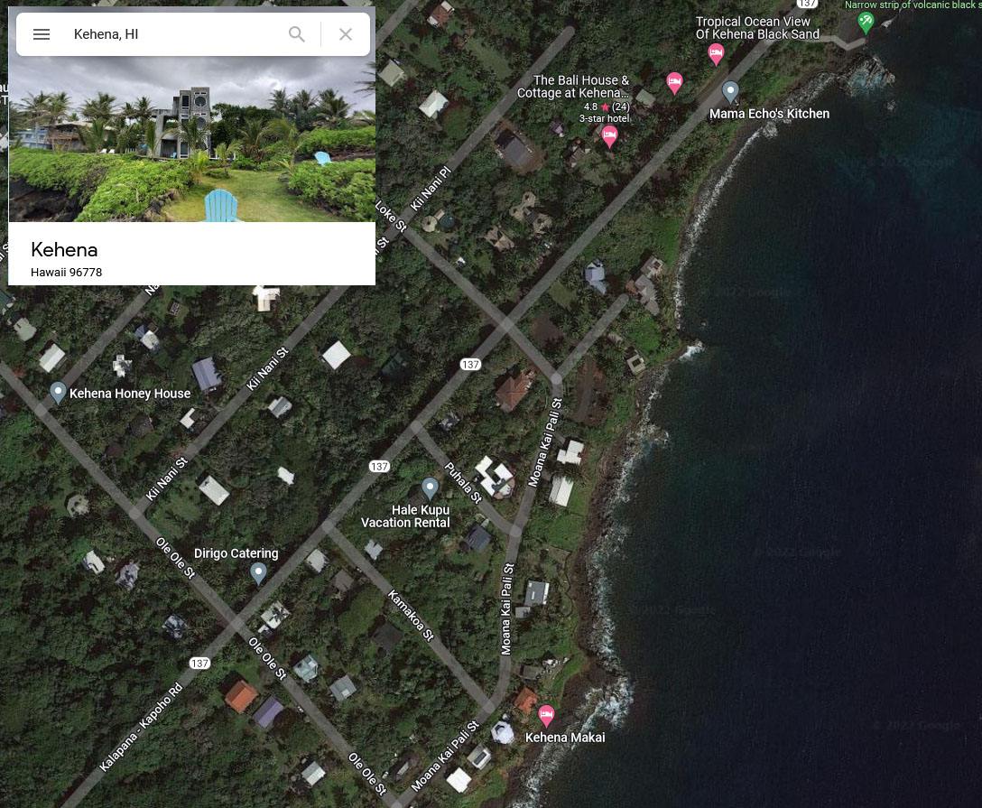 Kehena hawaii google maps