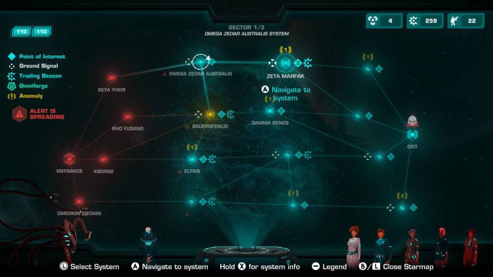 Nintendo Switch Crying Suns sector map