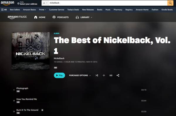 Amazon mp3 preview amazonmusic sucks how-to Nickelback