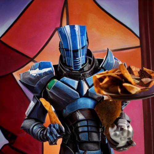 Stable Diffusion Garrus Mass Effect plate of nachos