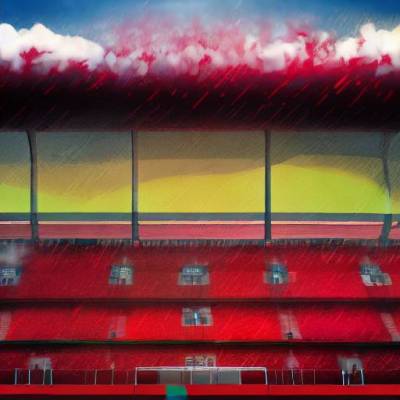 Qatar World Cup stadium rainbow stable diffusion blood rain