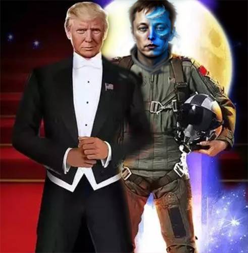 Elon Musk Donald Trump NFT bad photoshop