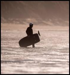 Surfing Blacks Beach La Jolla January 06 2023 foil board
