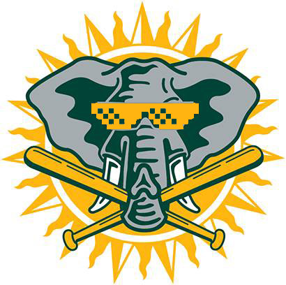 Oakland Athletics elephant 90s logo deal with it sunglasses