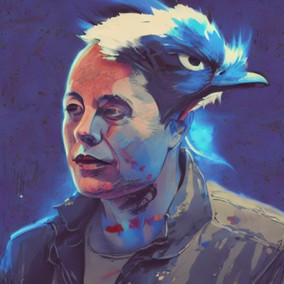 Elon Musk blue bird ai art stable diffusion
