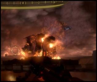 Halo ODST Master Chief Collection oni building on fire