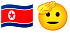 Emoji saluting North Korean flag