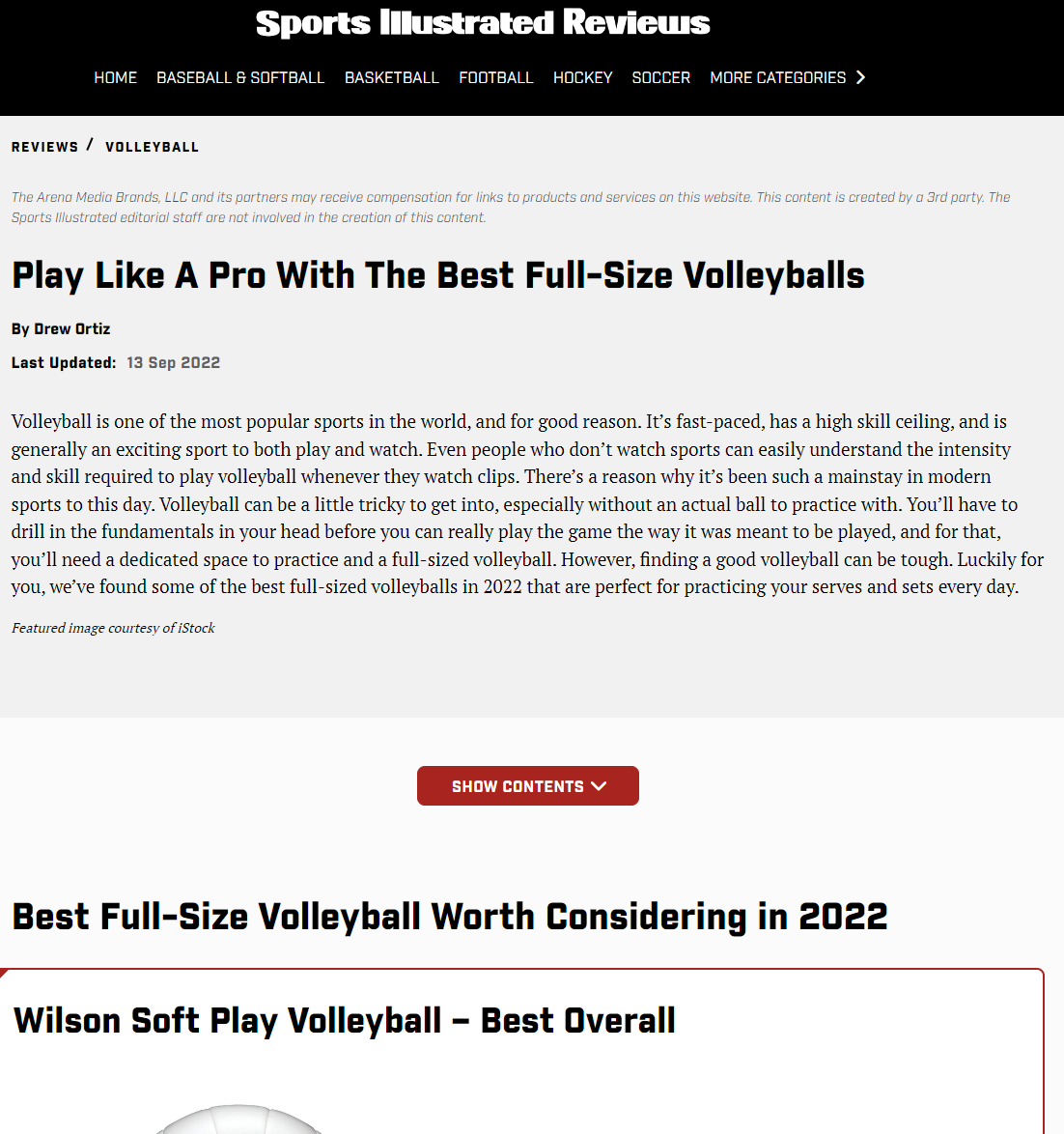 Sports Illustrated Reviews AI generated article Drew Ortiz volleyballs