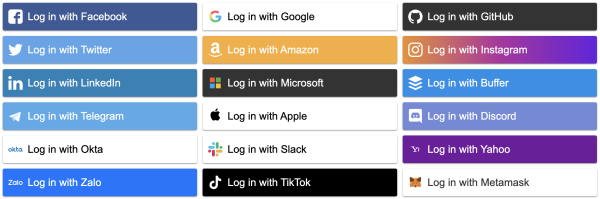 Log in options