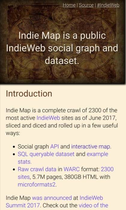 Indie map home page