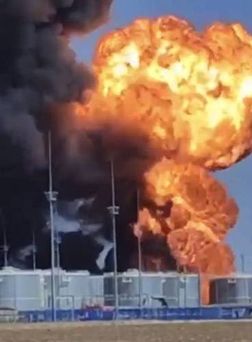 Russian oil depot fire explosion Rostov