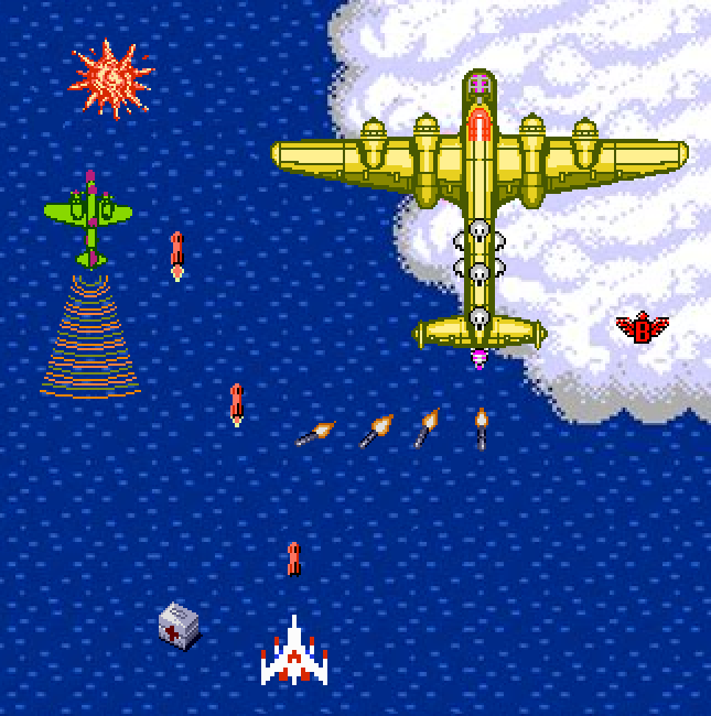 Nintendo shooter mashup 1943 Galaga Captain Skyhawk Contra