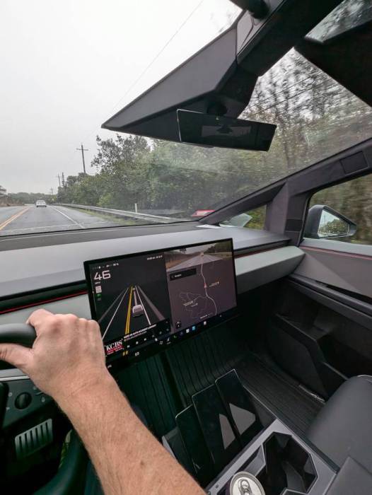 Cybertruck test drive Tesla