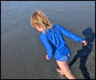 Walking on the beach