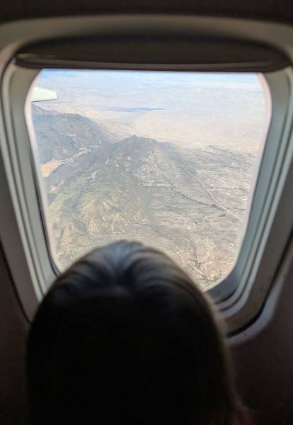 California desert from plane